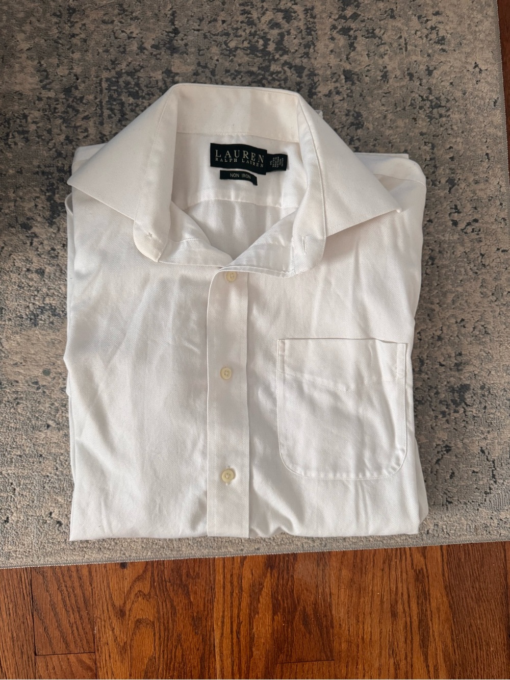 Lauren Ralph Lauren Classic White Men's Dress Shirt with Chest Pocket